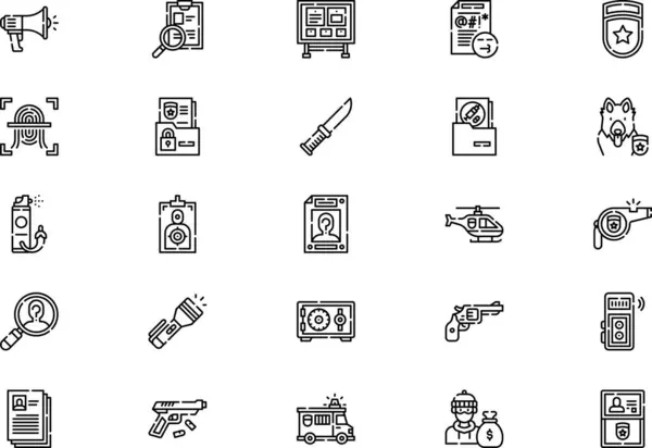 stock vector Police icons collection is a vector illustration with editable stroke.