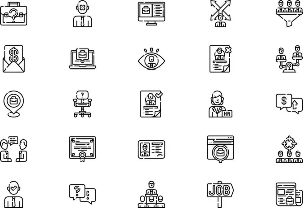 stock vector Recruitment icons collection is a vector illustration with editable stroke.