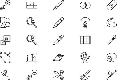 Vektör sürüm simgeleri koleksiyonu düzenlenebilir felçli bir vektör illüstrasyonudur.