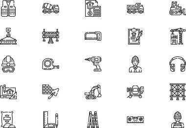 Yapılandırma simgeleri koleksiyonu düzenlenebilir felçli bir vektör illüstrasyonudur.