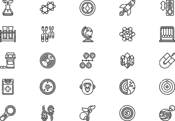 stock vector Science icons collection is a vector illustration with editable stroke.