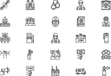 Protesto simgeleri koleksiyonu düzenlenebilir felçli bir vektör illüstrasyonudur.