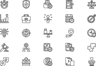 İş ahlakı simgeleri koleksiyonu düzenlenebilir felçli bir vektör illüstrasyonudur.