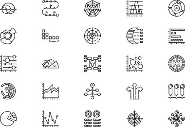 Bilgi simgeleri koleksiyonu düzenlenebilir felçli bir vektör illüstrasyonudur.