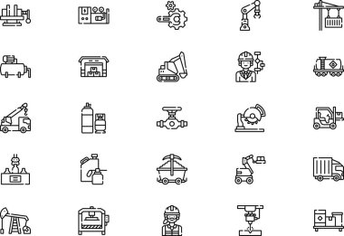 Sektör simgeleri koleksiyonu, düzenlenebilir felçli bir vektör illüstrasyonudur.