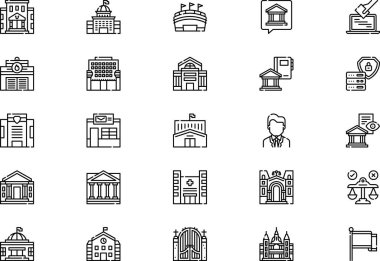 Hükümet simgeleri koleksiyonu düzenlenebilir felçli bir vektör illüstrasyonudur.