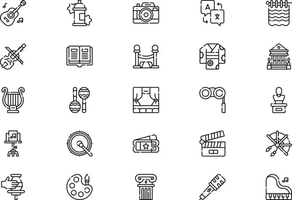 stock vector Cultural activities icons collection is a vector illustration with editable stroke.