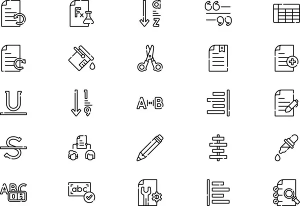 Stock vector Text edition icons collection is a vector illustration with editable stroke.