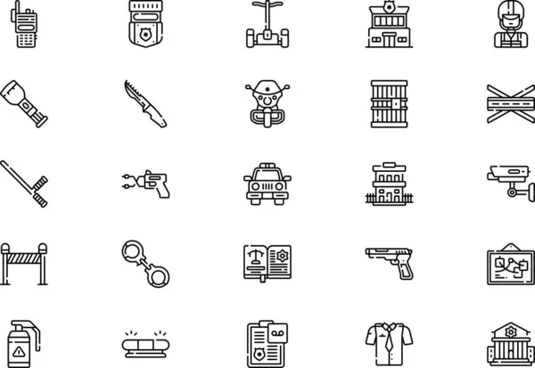 stock vector Police icons collection is a vector illustration with editable stroke.