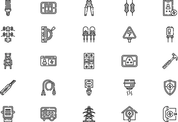 stock vector Electrician icons collection is a vector illustration with editable stroke.