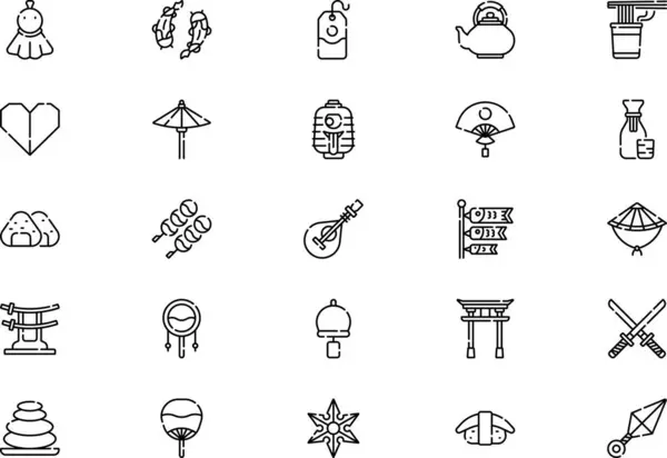 stock vector Japan icons collection is a vector illustration with editable stroke.