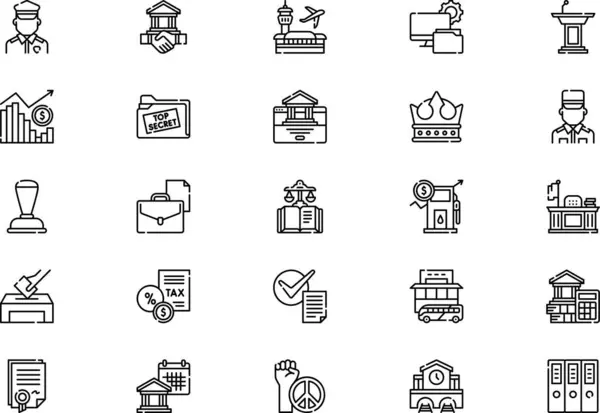 stock vector Government icons collection is a vector illustration with editable stroke.