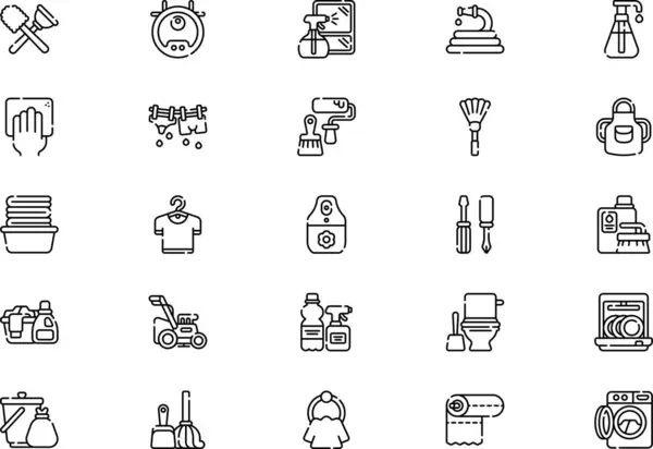 stock vector Housekeeping icons collection is a vector illustration with editable stroke.