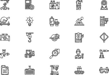 Simge koleksiyonu düzenlenebilir felçli bir vektör illüstrasyonudur.