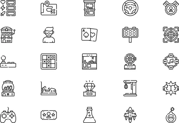 stock vector Arcade icons collection is a vector illustration with editable stroke.