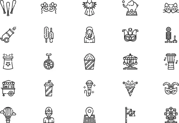 stock vector Carnival icons collection is a vector illustration with editable stroke.