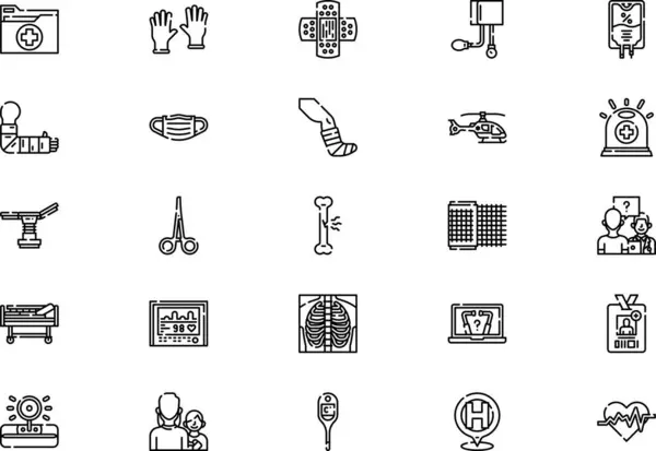 stock vector Hospital icons collection is a vector illustration with editable stroke.