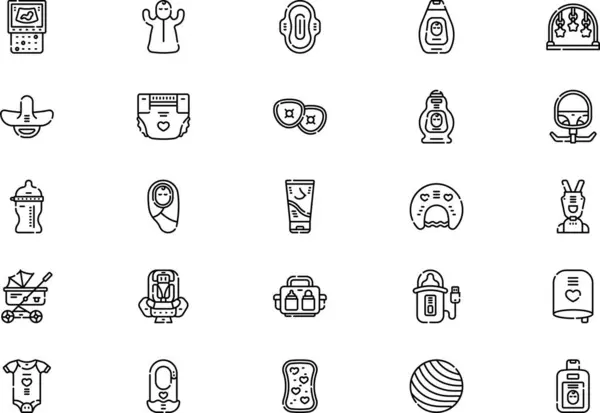 stock vector Maternity icons collection is a vector illustration with editable stroke.