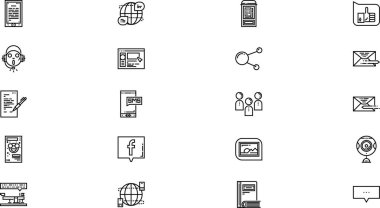 Düzenlenebilir Vuruşla İletişim Simgeleri Yüksek Kalite Vektör Simgeleri Koleksiyonu. Profesyonel ve Yaratıcı Projeler için ideal.