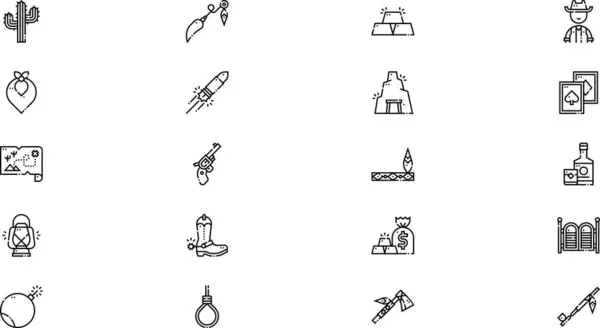 stock vector Wild west icons High-Quality Vector Icons Collection with Editable Stroke. Ideal for Professional and Creative Projects.