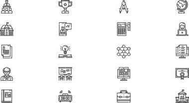 Düzenlenebilir Vuruşla Öğretmen Simgeleri Yüksek Kalite Vektör Simgesi Koleksiyonu. Profesyonel ve Yaratıcı Projeler için ideal.