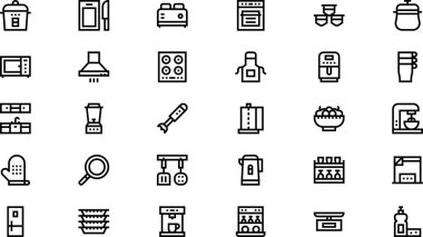 Kitchen icons High-Quality Vector Icons Collection with Editable Stroke. Ideal for Professional and Creative Projects.