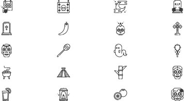 Dia de muertos icon pack High-Quality Vector Icons Collection with Editable Stroke. Ideal for Professional and Creative Projects. clipart