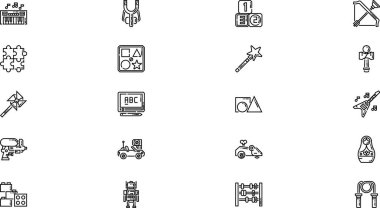 Çocuk oyuncakları Yüksek Kaliteli Vektör Simgeleri Koleksiyonu Düzenlenebilir Vuruşla simgeleşir. Profesyonel ve Yaratıcı Projeler için ideal.