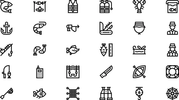 stock vector Fishing icons High-Quality Vector Icons Collection with Editable Stroke. Ideal for Professional and Creative Projects.