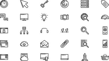 Seo Yüksek Kaliteli Vektör Simgeleri Koleksiyonu Düzenlenebilir Vuruşla simgeleri. Profesyonel ve Yaratıcı Projeler için ideal.