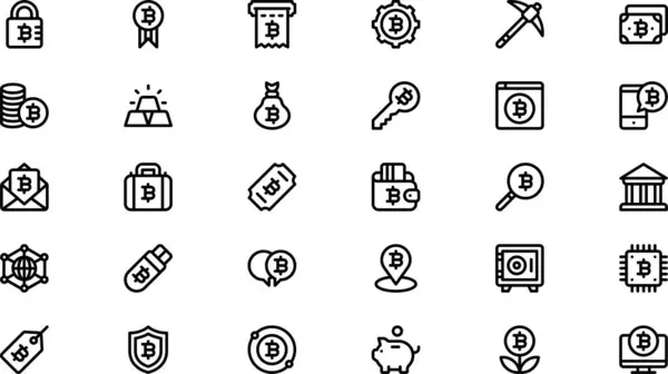 stock vector Bitcoin icons High-Quality Vector Icons Collection with Editable Stroke. Ideal for Professional and Creative Projects.