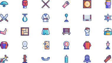 Martial arts training icon pack High-Quality Vector Icons Collection with Editable Stroke. Ideal for Professional and Creative Projects. clipart