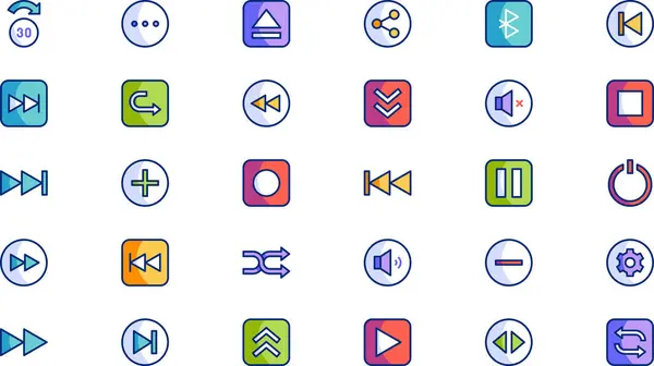 stock vector Media player controls icon pack High-Quality Vector Icons Collection with Editable Stroke. Ideal for Professional and Creative Projects.