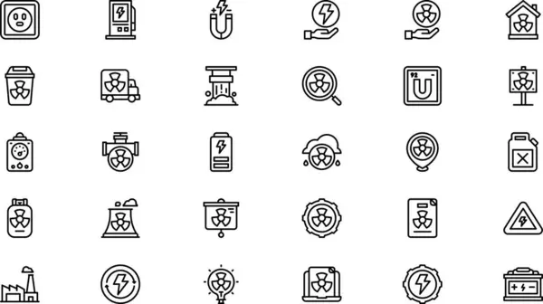 Stock vector Nuclear energy icons High-Quality Vector Icons Collection with Editable Stroke. Ideal for Professional and Creative Projects.