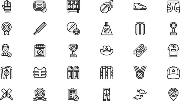 stock vector Cricket icons High-Quality Vector Icons Collection with Editable Stroke. Ideal for Professional and Creative Projects.