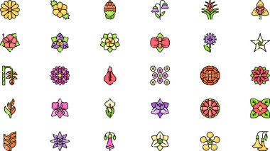 Latin Amerika çiçekleri Yüksek Kaliteli Vektör Simgeleri Koleksiyonu ve Düzenlenebilir Vuruşlar ikonlarını simgeler. Profesyonel ve Yaratıcı Projeler için ideal.