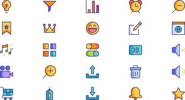 Kullanıcı arayüzü simgeleri Düzenlenebilir Vuruş ile Yüksek Kalite Vektör Simgeleri Koleksiyonu. Profesyonel ve Yaratıcı Projeler için ideal.