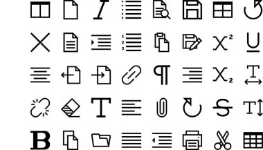 Text editor collection icons High-Quality Vector Icons Collection with Editable Stroke. Ideal for Professional and Creative Projects. clipart