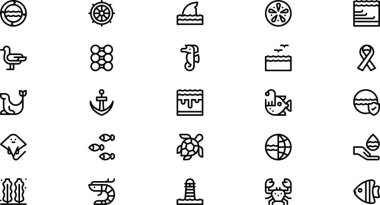 World oceans day icons High-Quality Vector Icons Collection with Editable Stroke. Ideal for Professional and Creative Projects. clipart