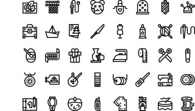 Diy crafts icons High-Quality Vector Icons Collection with Editable Stroke. Ideal for Professional and Creative Projects. clipart