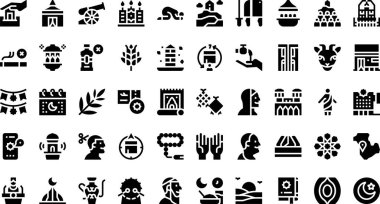 Hajj islamic pilgrimage icons High-Quality Vector Icons Collection with Editable Stroke. Ideal for Professional and Creative Projects. clipart