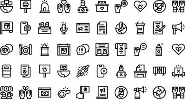 Etkinlik simgeleri: Düzenlenebilir Vuruşlu Yüksek Kalite Vektör Simgeleri Koleksiyonu. Profesyonel ve Yaratıcı Projeler için ideal.