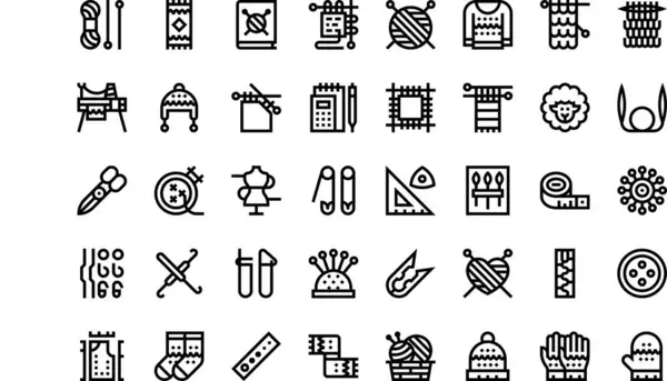 stock vector Knitting icons High-Quality Vector Icons Collection with Editable Stroke. Ideal for Professional and Creative Projects.