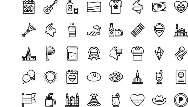 Düzenlenebilir Vuruşlu Kolombiya ikonları Yüksek Kalite Vektör Simgeleri Koleksiyonu. Profesyonel ve Yaratıcı Projeler için ideal.