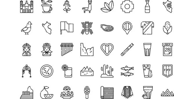 stock vector Peru icons High-Quality Vector Icons Collection with Editable Stroke. Ideal for Professional and Creative Projects.