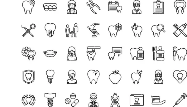 Diş bakımı ikonları Yüksek Kaliteli Vektör Simgeleri Koleksiyonu Düzenlenebilir Vuruşlu. Profesyonel ve Yaratıcı Projeler için ideal.