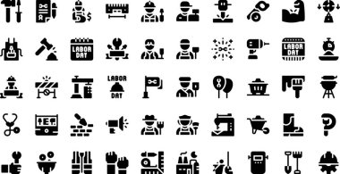 Düzenlenebilir Vuruşlu İşçi Bayramı simgeleri Yüksek Kalite Vektör Simgeleri Koleksiyonu. Profesyonel ve Yaratıcı Projeler için ideal.