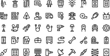 Electricity icons High-Quality Vector Icons Collection with Editable Stroke. Ideal for Professional and Creative Projects. clipart