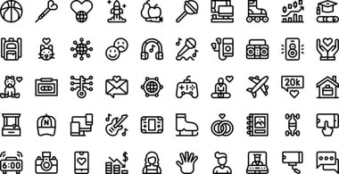 Düzenlenebilir Vuruşlu Milenyum Simgeleri Yüksek Kaliteli Vektör Simgeleri Koleksiyonu. Profesyonel ve Yaratıcı Projeler için ideal.