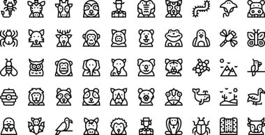 Wildlife icons High-Quality Vector Icons Collection with Editable Stroke. Ideal for Professional and Creative Projects. clipart